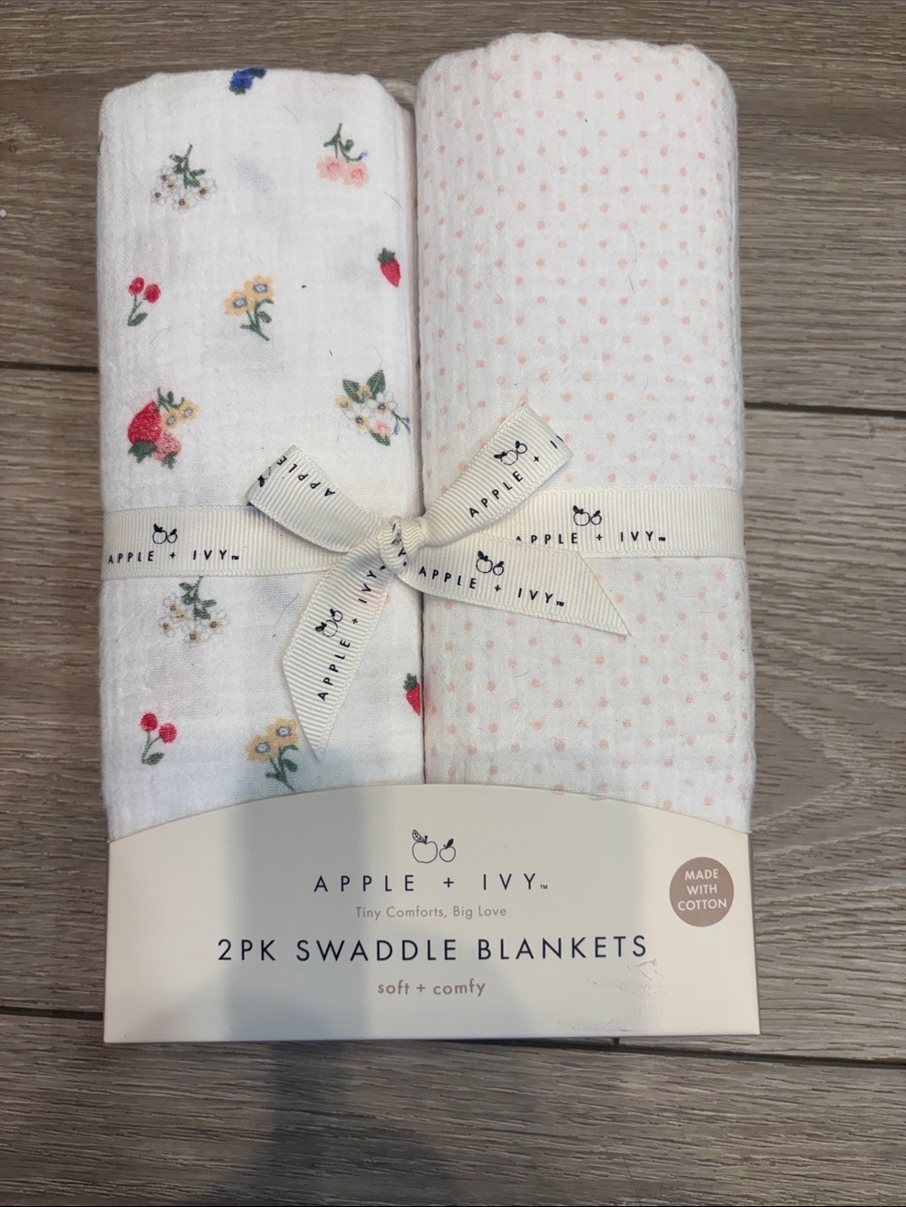 New! 2-Pack Cotton Swaddle Blankets